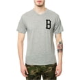 thumbnail image 1 of T-Shirt Graphique Col en V pour Hommes The B Logo, Gris, Grand, 1 of 1