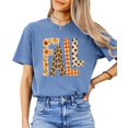 thumbnail image 4 of Fall Shirt for Women Leopard Floral Gingham Polka Dot Graphic Tee, Blue Jean Shirt, 2XL, 4 of 8