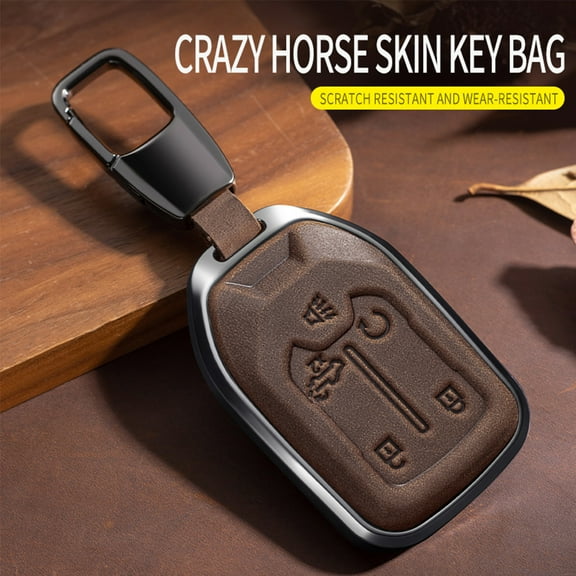 For Chevrolet Key Fob Cover Leather Car 2023 2022 2021 2020 2019 GMC Sierra and Chevy Silverado 1500 2500HD 3500HD Key Case