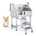 thumbnail image 1 of 34" Stainless Steel Dog Grooming Bath Tub Kit, Pet Bathing Station Wash Shower, 1 of 7