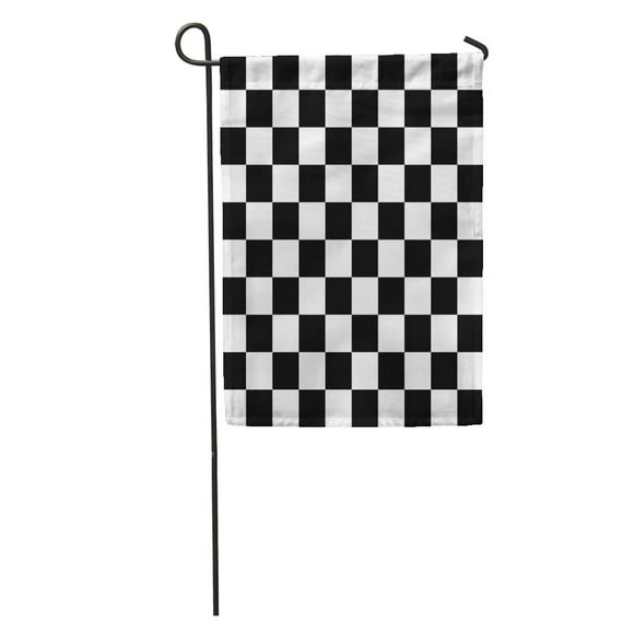 POGLIP Orange Line Chequered Flag Finish Checker Race Pattern Start Sport Garden Flag Decorative Flag House Banner 12x18 inch