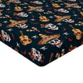 thumbnail image 2 of Ambesonne Mexican Fitted Sheet 2 Pcs Set, Skull Sombrero Chili, Queen, Multicolor, 2 of 3