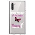 thumbnail image 1 of DistinctInk Clear Shockproof Hybrid Case for Samsung Galaxy Note 10 (6.3" Screen) - TPU Bumper Acrylic Back Tempered Glass Screen Protector - See Butterfly, Angel is Nearby, 1 of 1