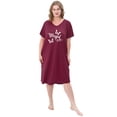 thumbnail image 5 of FEREMO 2 Pack Plus Size Nightgowns for Women Short Sleeve Printed Sleepwear, 5 of 6