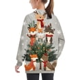 thumbnail image 4 of Girls Sweatshirt Pullover Crewneck Oversized Pullover Cotton Clothes Printed Long Sleeves Tops Casual Fleece Sweater with Pocket Fall Winter Warm Sweatshirts Kids Hoodies, 4 of 6