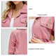 thumbnail image 5 of Abrigo de mujer Estilo informal Solapas de un solo pecho Chaqueta recortada de pana de manga larga para ir de compras Rosa XL, 5 of 6