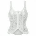 thumbnail image 7 of Einccm Women's Irregular Lace Double-Layer Shapewear Corset Camisole Sleeveless Slimming Tank Top for Casual, Party, Summer and Daily Wear Fashion, 7 of 7