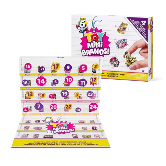 Mini Brands Jouets Édition Limitée Calendrier de l'Avent par ZURU - Calendrier de l'Avent 24 Jours 2023, Inclut 4 Minis Exclusifs, Vraies Marques Miniatures Objets de Collection