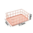 thumbnail image 2 of Cesta de almacenamiento de metal de escritorio, bandeja de almacenamiento de rejilla de caja de almacenamiento de hierro forjado, 2 of 5