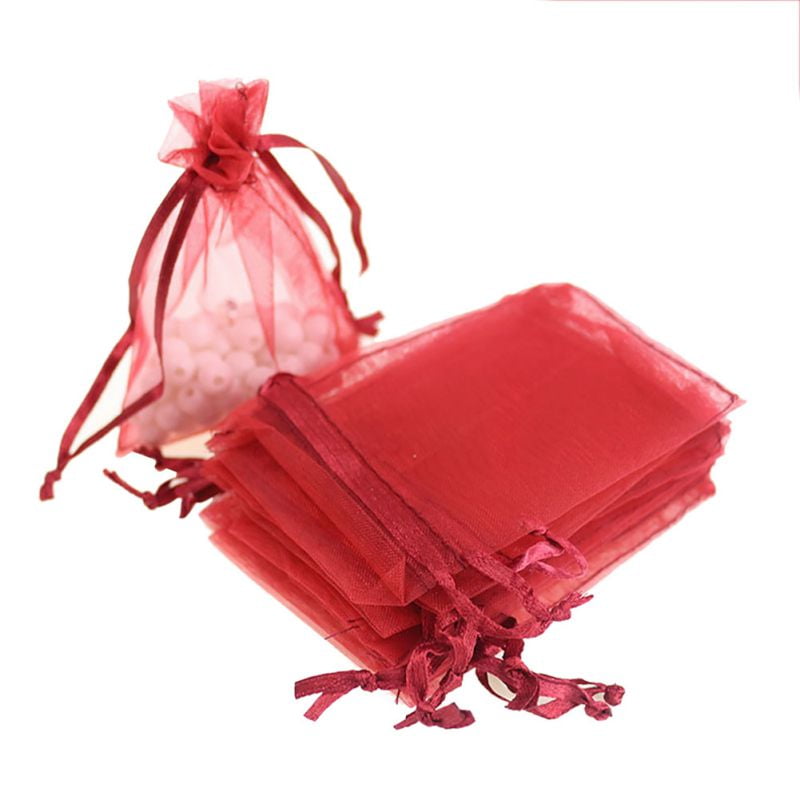 100 pcs Organza Jewelry Candy Pendent Mixed Color Mini Gift Pouch Bags Wedding 