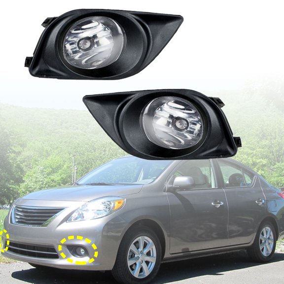 Pair of Fog Light Lamps Kit Fit for Nissan Versa 2012-2014