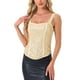 thumbnail image 1 of INSPIRAR CHIC Top de Tirantes para Mujeres con Lentejuelas Brillantes Sin Mangas Corsé Top M Dorado, 1 of 5