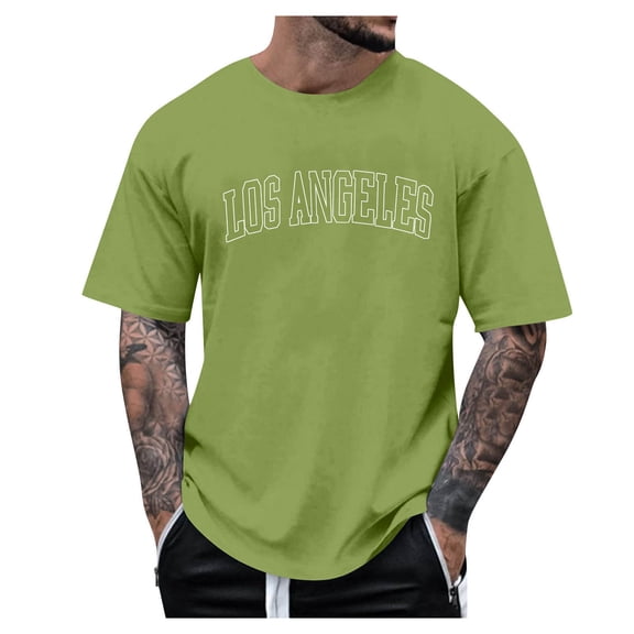 Rrunsv Men's T-Shirt Men's Summer T-Shirts Vintage Loose Fit Short Sleeve T-Shirts Casual Streetwear Green,XL