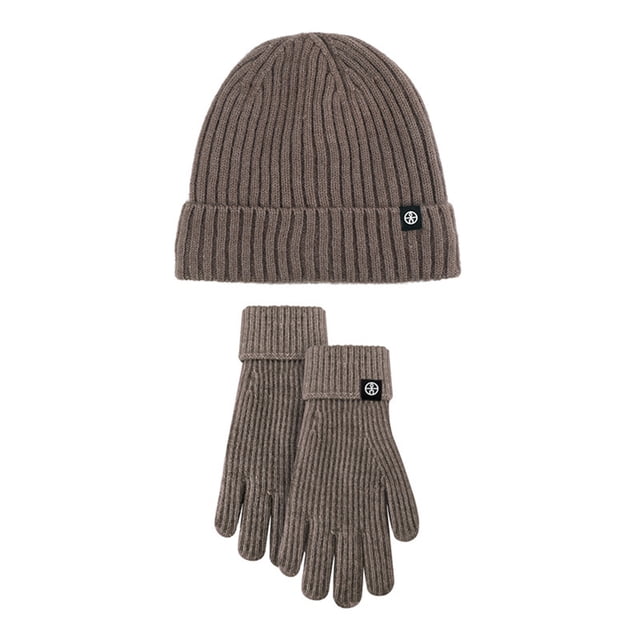 Conjunto de gorro y guantes para pantalla táctil cálidos para invierno