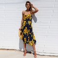 thumbnail image 2 of AMERTEER Robes à Imprimé Floral pour Femmes Été Aguichant Col en V Robe Longue Élégante Décontractée Sans Manches Dos Nu Robe de Soirée, 2 of 2
