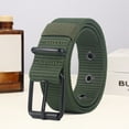 thumbnail image 3 of harmtty Men Retro Belt Easy to Wear Belt Men's Retro Style Waist Belt Adjustable Size Stretchable Comfortable Nylon Belt with Needle Buckle Students Jeans Army Green, 3 of 8