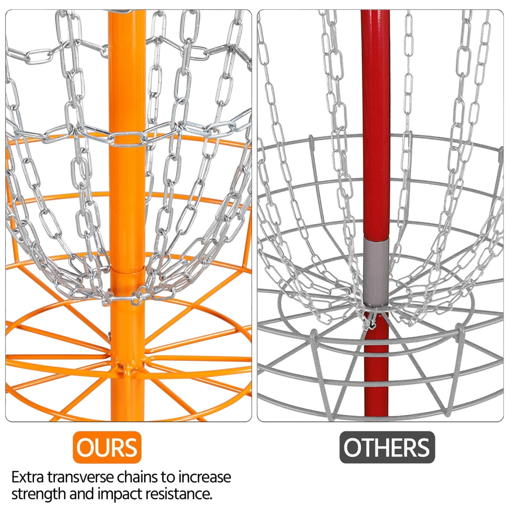 Alden Design 12-Chain Disc Golf Goal Target Practice, Orange
