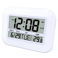 thumbnail image 1 of Digital Wall Clock Battery Operated Simple Large LCD Alarm Clock Temperature Calendar Date Day for Home Office, 1 of 8