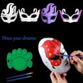 thumbnail image 4 of Juego de máscaras de mascarada de papel blanco Qavctw, 16 piezas, para bricolaje, 4 of 7