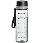 Doseno Reusable Water Bottle, Water Bottle with Time Marker, Water Bottles to Ensure You Drink Enough Water Daily for Outdoor Sports, 28OZ, Black
