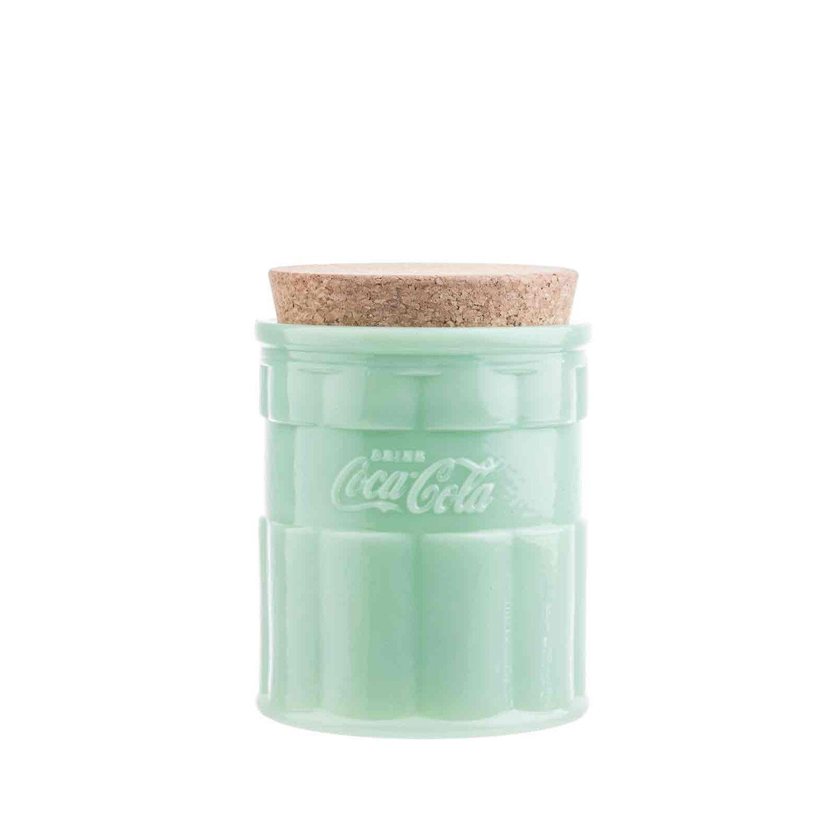 TableCraft CocaCola Jadeite 24oz Canister with Lid