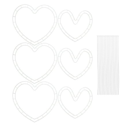 MLINS 6 Set Heart Shaped Plastic Wreath Frame for DIY Crafts Wedding Floral Decorations and Holiday Party Wreaths