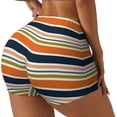 thumbnail image 2 of Kdxio Colorful Pastel Stripes Print Workout Shorts for Women Seamless Soft Smooth Gym Yoga Scrunch Active Shorts, 2 of 9
