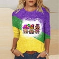 thumbnail image 1 of FcBaudy Hauts pour Femmes, Blouses et Chemises à Manches Longues et Col Rond, T-Shirts Imprimés Mode pour Femmes, Blouse à Manches 3/4 Col Rond Décontractée, 1 of 3