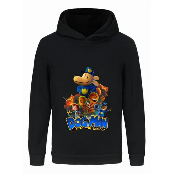 Dog Man & Friends 3D Style Kids Hoodie – Colorful Comic Sweatshirt for Boys & Girls