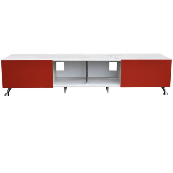 Mueble para TV de 90' Blanco Rojo Hogare Centro de entretenimiento London 2 mts