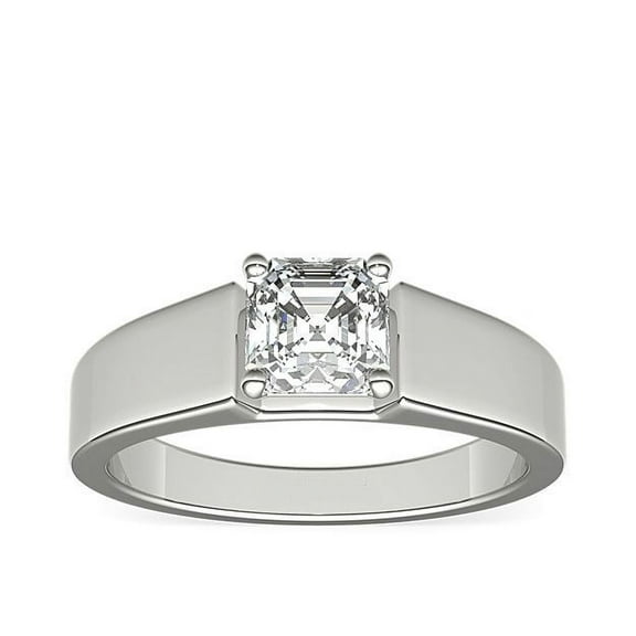 Diamond-Capitals 2.00 Carat Asscher Shape Natural Diamond Luxurious Solitaire Ring for Women Solid 950 Platinum Size 7