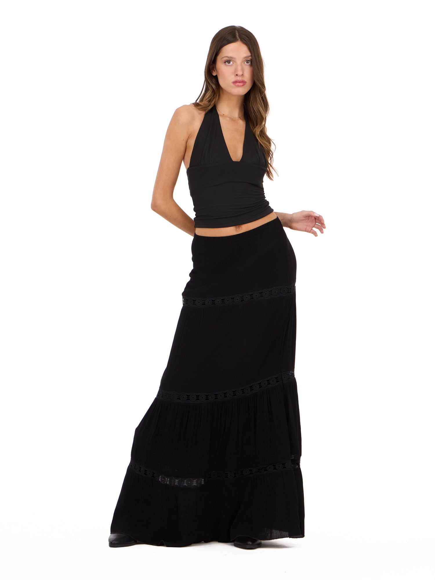 Forever 21 Women's Tiered Lace Maxi Skirt, Sizes XS-XL