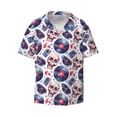 thumbnail image 5 of Daiia record rock music Skull Men's Linen Shirts Short Sleeve Casual Shirts Button Down Shirt for Men Beach Summer Wedding Shirt-Medium, 5 of 6