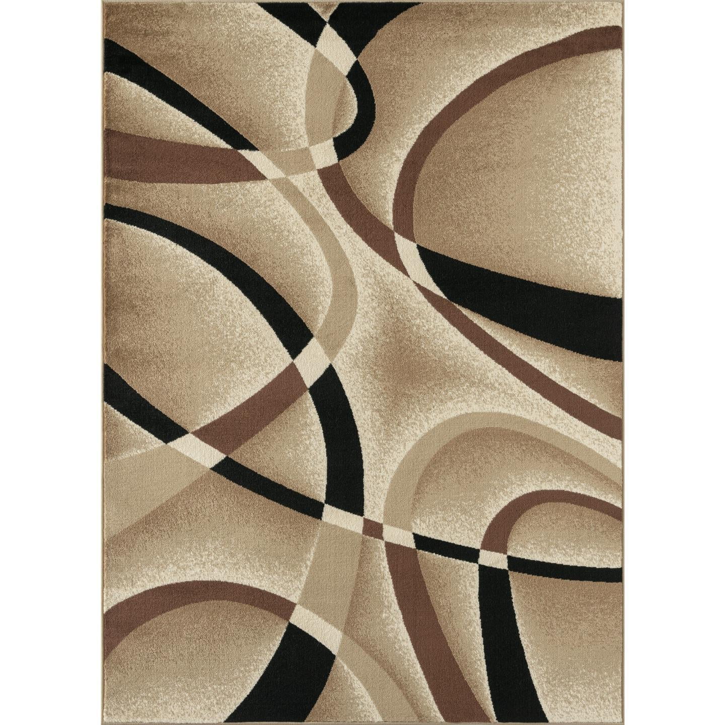 Luxe Weavers Beige Modern Abstract Area Rug 2x3 Geometric Living Room Carpet