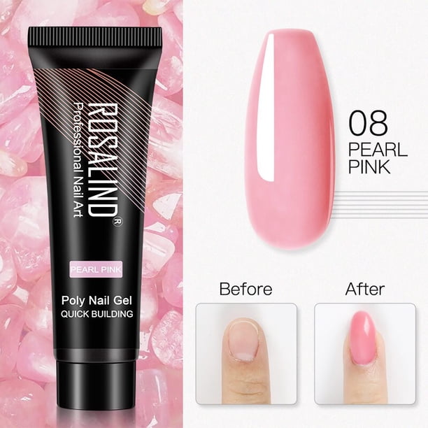 ROSALIND Poly Nail Gel Glitter Nails Extension Gel Todo para manicura Nails Art Design Semi Permanente Builder Barniz Base y parte superior Tan Jianjun unisex