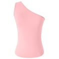 thumbnail image 4 of MEZZALL Women Fashion Casual Sleeveless One Shoulder Solid Color Form Fitting See Through Off The Shoulder Tank Tops Summer Comfort Female Camisole, 4 of 5