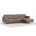 thumbnail image 4 of HomeRoots Furniture 283896 Modern Brown Fabric Sectional Sofa - 35 x 75 x 35 in., 4 of 5