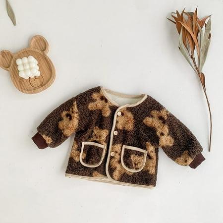 

OQC Baby Round Neck Long Sleeves Coat Toddler Warm Coat