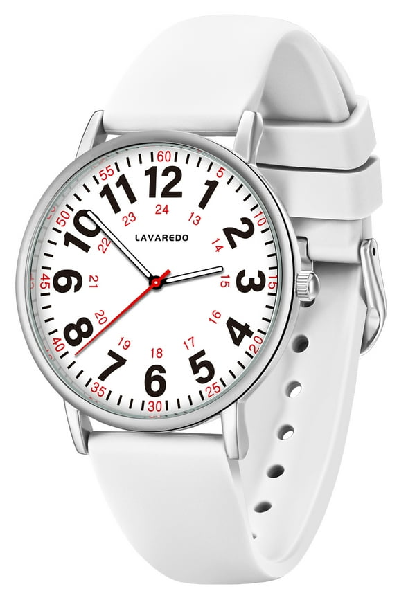 Watches for Women Ultra-Thin Waterproof Nurse Watch with Silicone Band,Military Time Luminous Easy Read Dial Watch Birthday Gift for Women Men