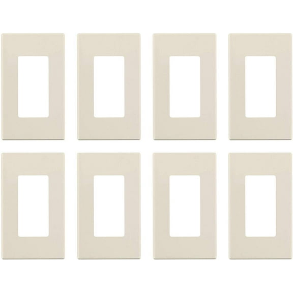 Leviton Decora Plus 1-Gang Screwless Wall Plate 80301-ST - Snap-On - 8 Pack, Brown