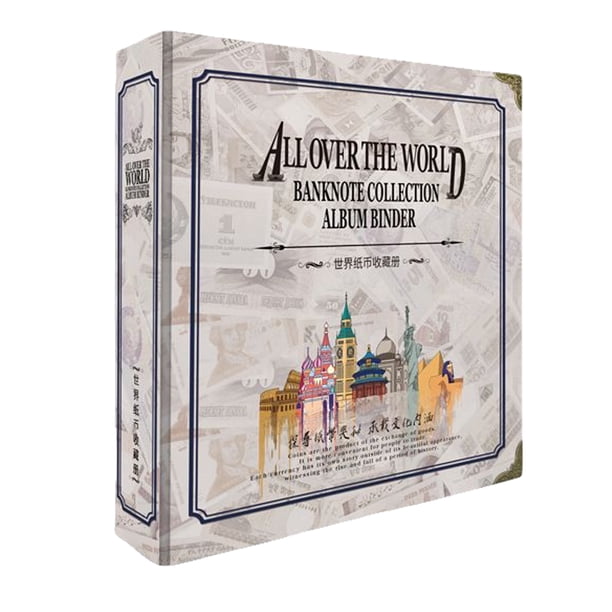 Inteprter Álbum de billetes PCCB papeles patrón impreso papel libro almacenamiento hojas sueltas impermeable colección libros hogar moneda álbum de Almacenamiento y organización del hogar Inteprter HA074089-00