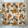 thumbnail image 6 of Vintage Mushroom Shower Curtain for Bathroom,72'' x 72'' Fabric Boho Flower Floral Shower Curtain 12 Hooks, 6 of 7