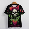 thumbnail image 4 of Skull T Shirts Basic T-Shirt Short Sleeve Ladies Tee Shirt Summer Graphic Clothing, 4 of 5