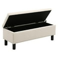 thumbnail image 6 of Storage Ottoman Bench with Wood Legs, Upholstered Bedroom Bench with Button-Tufted, Storage Bench with High-density Resilient Sponge Rivet Design for Bedroom, Linen, Darkgrey, 6 of 10