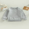 thumbnail image 4 of MesaSe Bébé Garçon Fille Solide Coton Pull Col Rond Manches Longues T-Shirt Tops Printemps Vêtements d'Automne Brun 2-3 Ans, 4 of 7