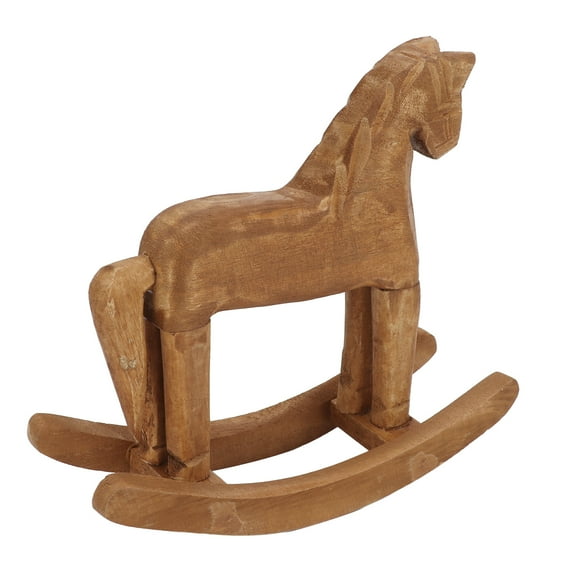 Decoración de Caballos de Madera Mecedora, Material de Pino Ambiental de Juguete de Madera Resistente y Resistente A Mano para Mesa para la Mesita de Noche