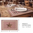 thumbnail image 3 of Placemats Set of 4, Brown Western Texas Star Vintage Woven Placemat, Linen Place Mats for Kitchen/Dining Tables, Rustic Farmhouse Red Plaid Washable Table Mats for Party, 3 of 8