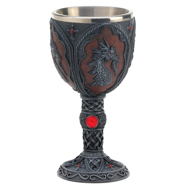 Chalice Zingz & Thingz Gothic Dragon en poliresina y acero inoxidable