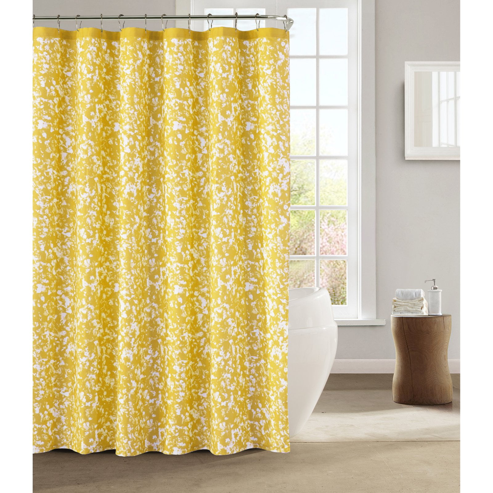 Kensie Susie Satin Microfiber Fabric Shower Curtain