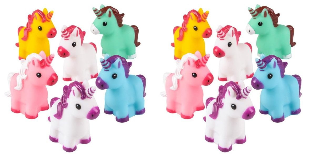 One Dozen 2' Unicorn Rubber Squirts